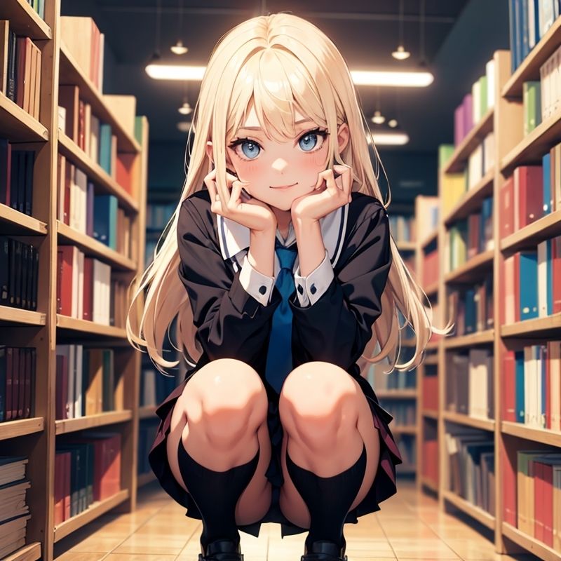 図書館の本の匂いでHになる美女_2