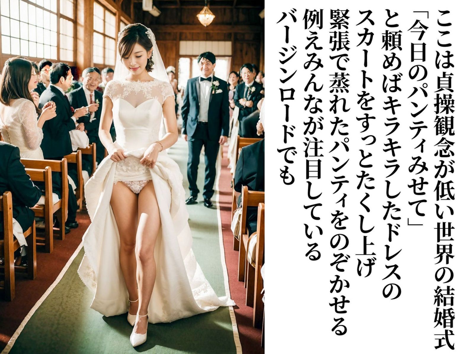 結婚式当日のパンティみせて 貞操観念が低い世界の花嫁_2