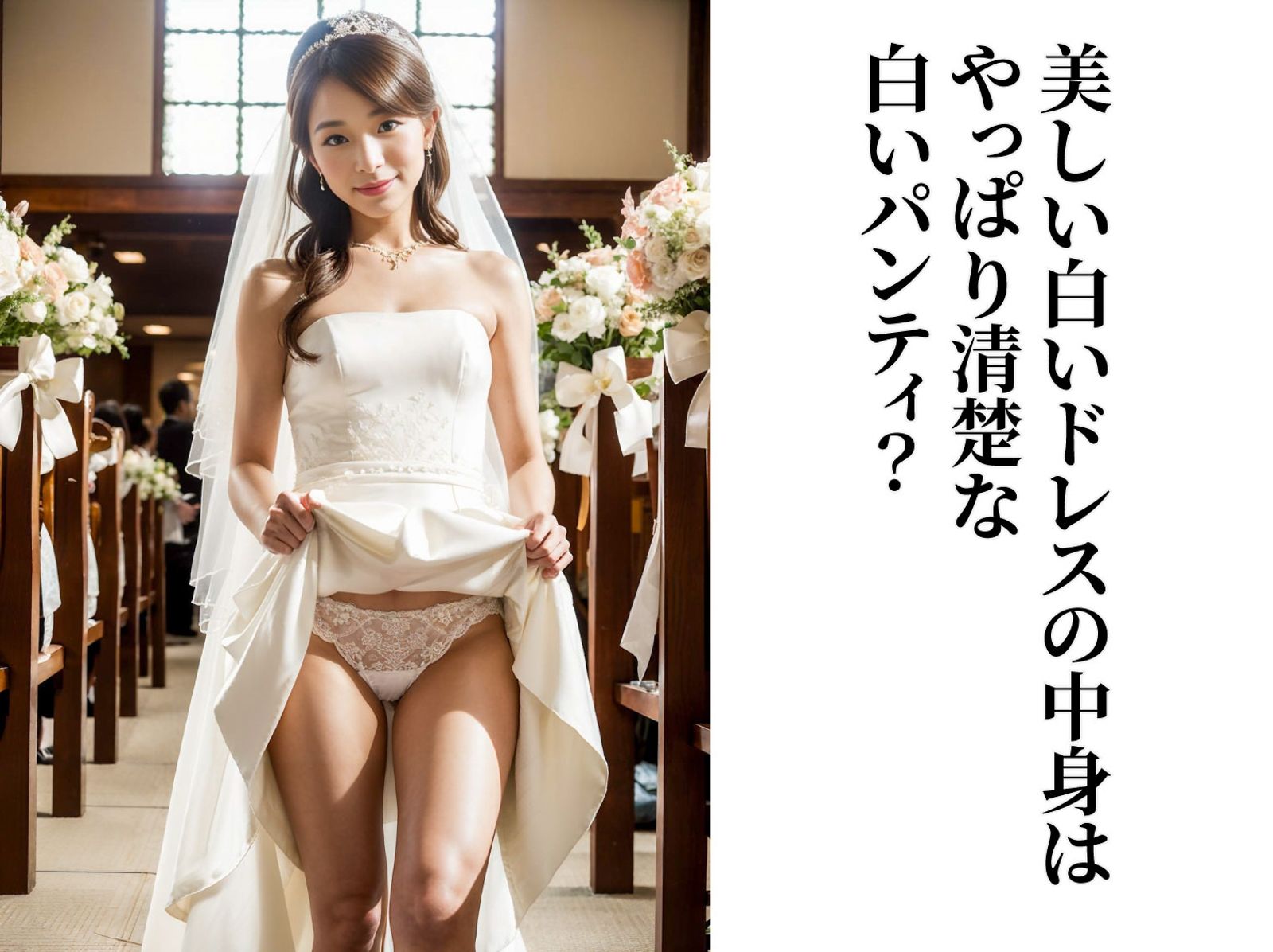 結婚式当日のパンティみせて 貞操観念が低い世界の花嫁_3