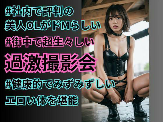 超ドMな美人OLと街中で過激撮影会【黒髪ショート編】_1