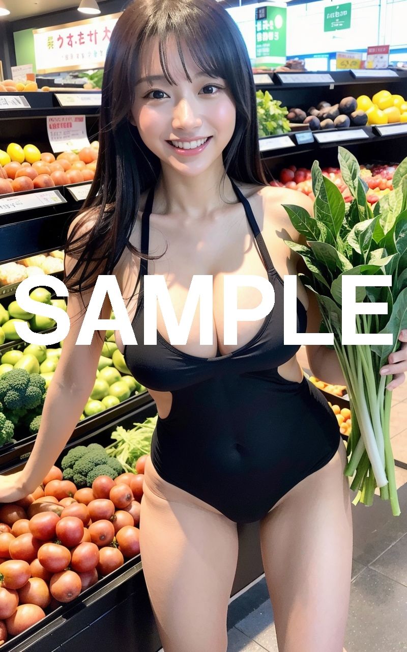 巨乳人妻の新鮮な野菜選び_5