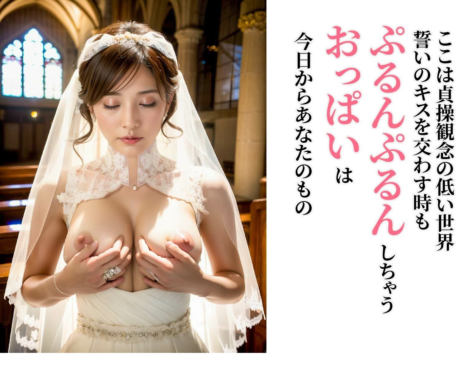 おっぱい丸出し結婚式 貞操観念が低い世界の花嫁_2