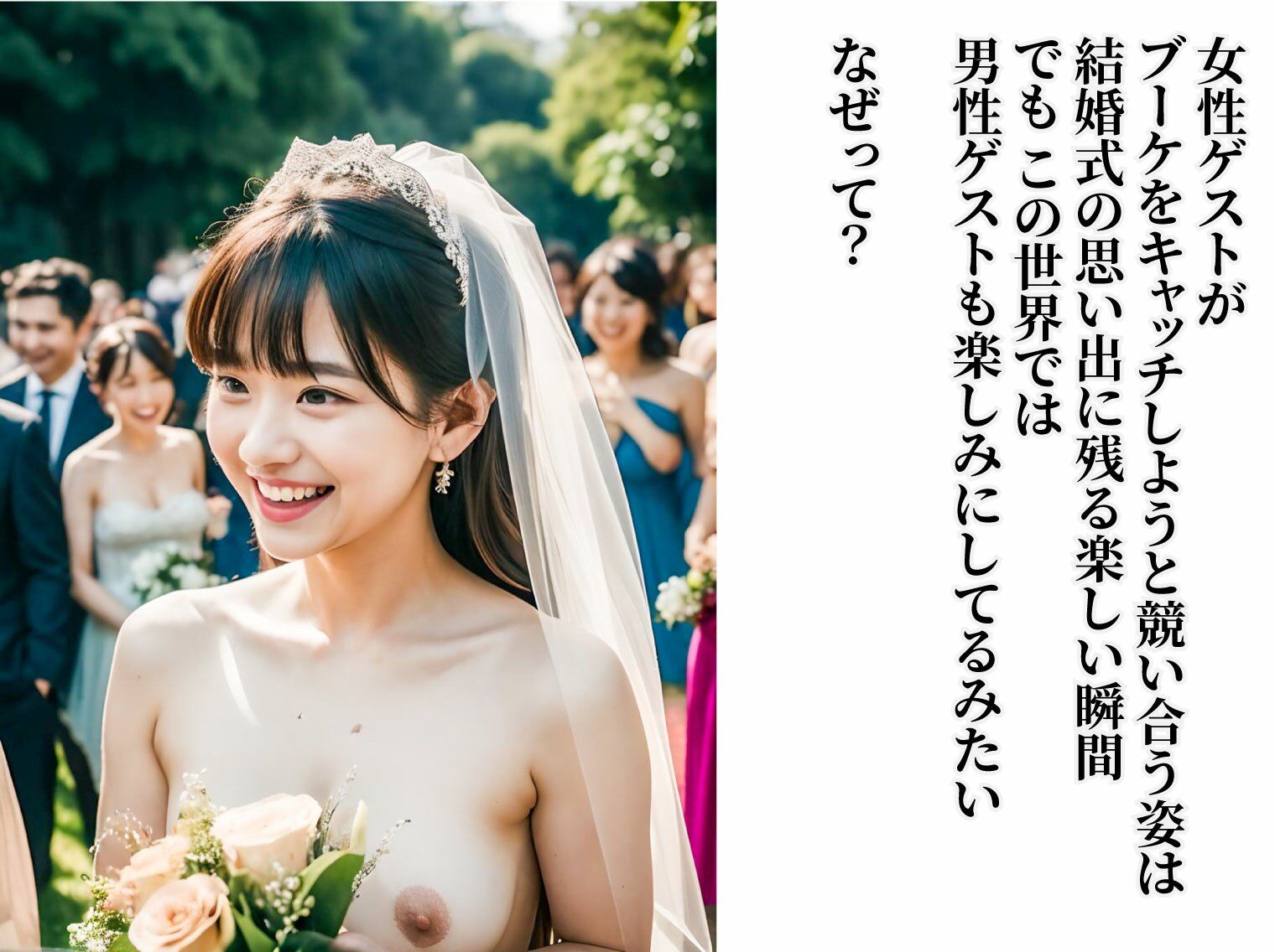 おっぱい丸出し結婚式 貞操観念が低い世界の花嫁_6