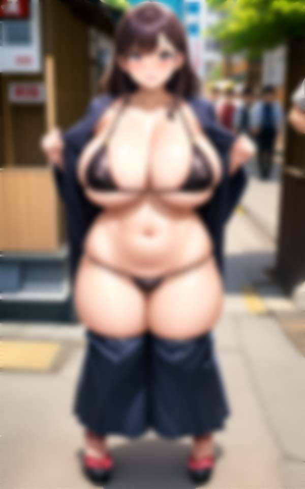 超乳露出痴女 ぽっちゃり暑がりお母さんはどこもでも脱いじゃう_3