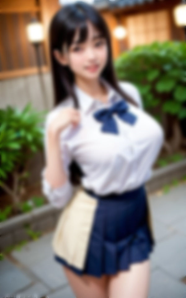 300連発！セーラー服でJKの巨乳Gカップと散歩デート_2